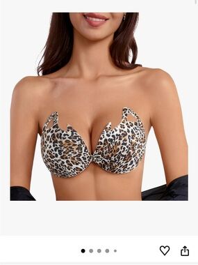 Rosefly self adhesive sticky push up bra- leopard print - NEW